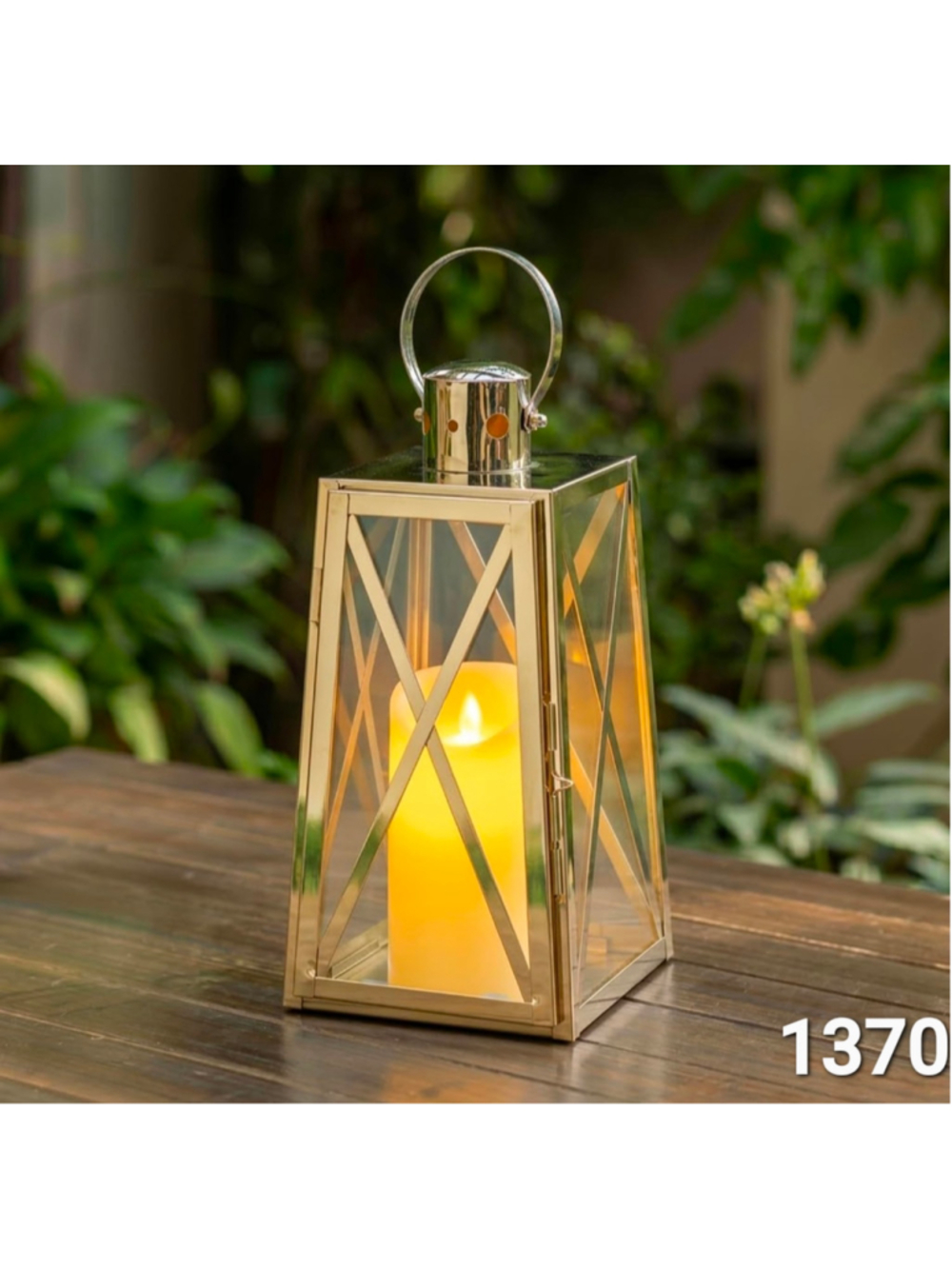 Stainless Steel Lantern 14''H Deacorative Candle Holder (Gold)